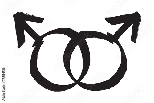 Hand drawn homosexual identity sign Symbol used to represent sex and gender