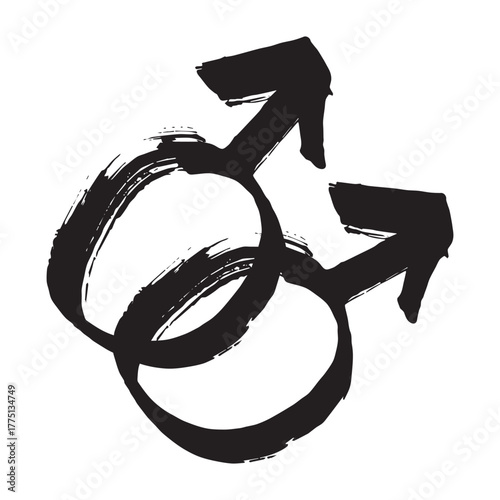 Hand drawn homosexual identity sign Symbol used to represent sex and gender