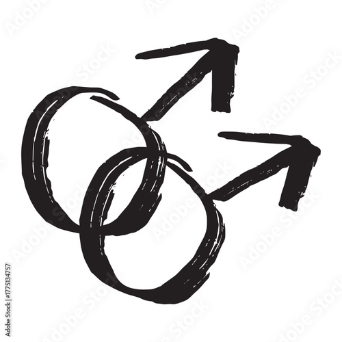 Hand drawn homosexual identity sign Symbol used to represent sex and gender