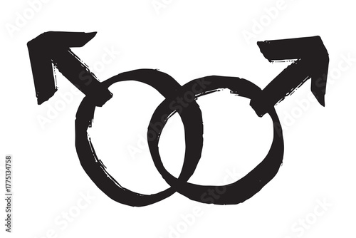 Hand drawn homosexual identity sign Symbol used to represent sex and gender