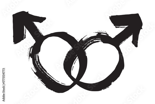 Hand drawn homosexual identity sign Symbol used to represent sex and gender