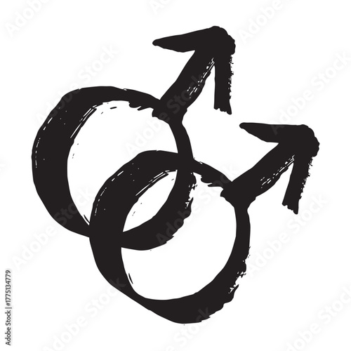Hand drawn homosexual identity sign Symbol used to represent sex and gender