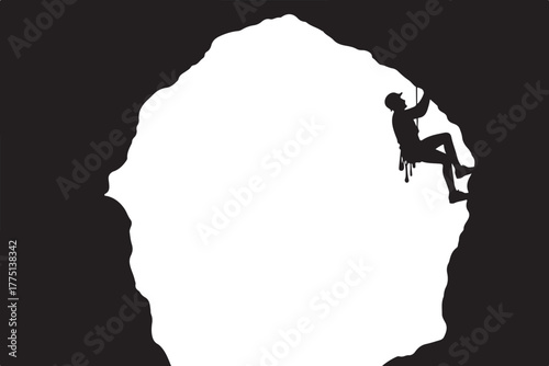 Mountain Climber Silhouette Set