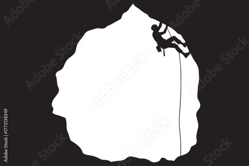 Mountain Climber Silhouette Set