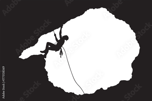 Mountain Climber Silhouette Set