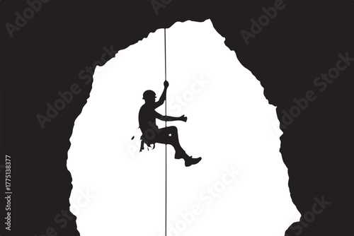 Mountain Climber Silhouette Set