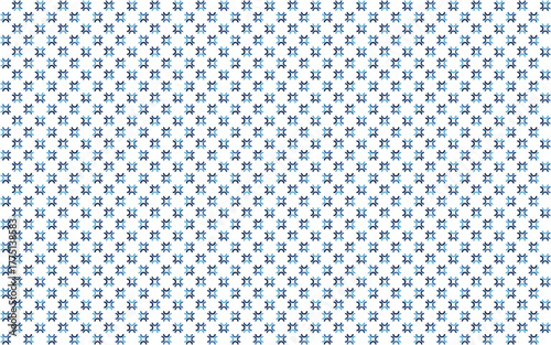 Geometric seamless pattern with round corner abstract square in blue on white background. Vector illustration, for masculine shirt lady dress cloth cover decoration textile wallpaper all over