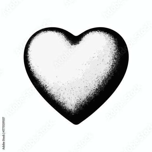 icon of a volumetric chocolate heart. Simple yet sophisticated design emphasizes a 3D effect and fine texture. Represents a passionate gift and delicious confectionery, ideal for expressing love