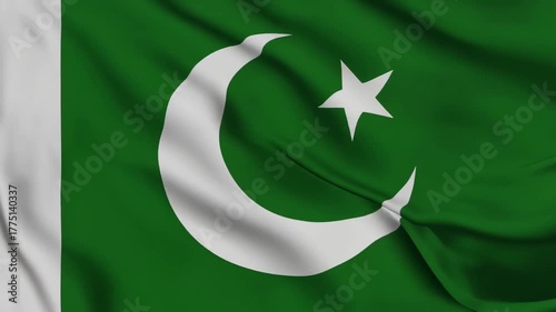 Wallpaper Mural Pakistan flag seamless loop animation 4K. National flag of Islamic republic of Pakistan.  Torontodigital.ca