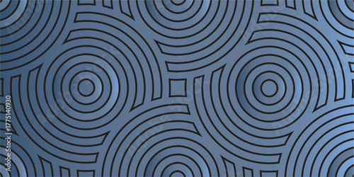 Modern Metallic Concentric Circles Wallpaper