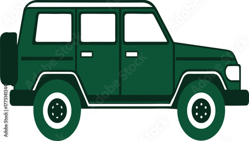 Green off road vehicle illustration