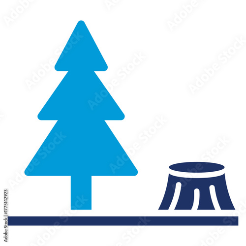 deforestation  Flat Blue Icon