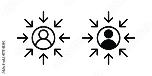 Customer centricity icon. User engagement icon. Concept of Digital Marketing. Key Person icon in vector.