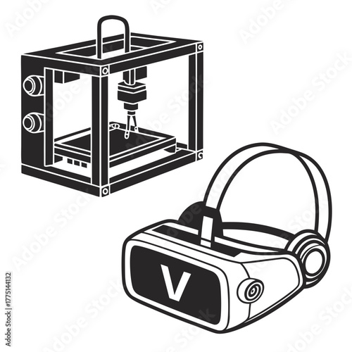3d printer and virtual reality headset