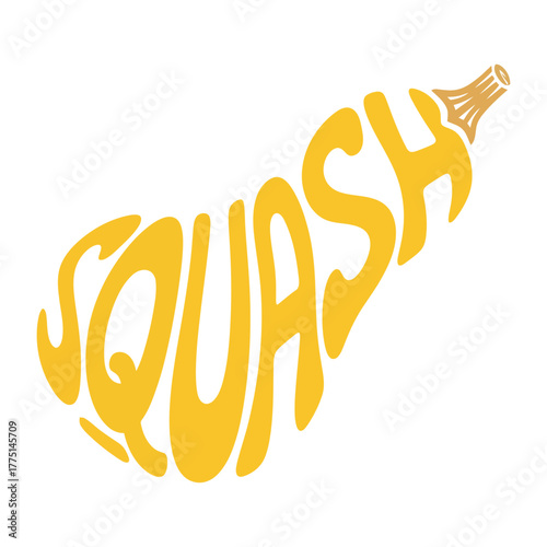 A squash shape formed by the word squash colouring page