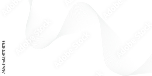 Dynamic minimal smoke sound line. Abstract glowing white blend line smooth flow soundwave curve energy gradient vector futuristic digital outline line science design.	