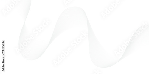 Dynamic minimal wave sound line. Abstract glowing white blend line smooth flow soundwave curve energy gradient vector futuristic digital outline line science design.	