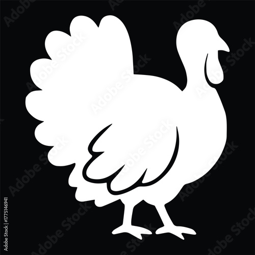 Turkey Silhouette Icon For Thanksgiving Design