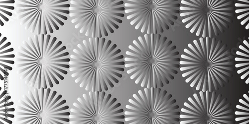 Dynamic Grayscale Geometric Circular Motif Design