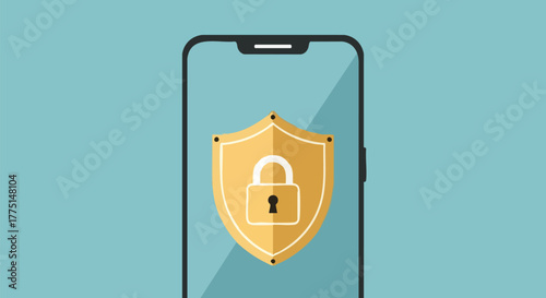 Digital Wallet Security Vector with Shield and Lock Symbol