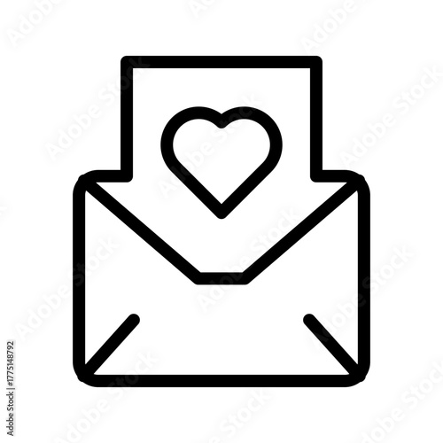 Mail heart Love Message Icon Set Featuring Romantic Mail, Affectionate Notes, and Positive Communication Symbols for Modern Apps and Digital Use