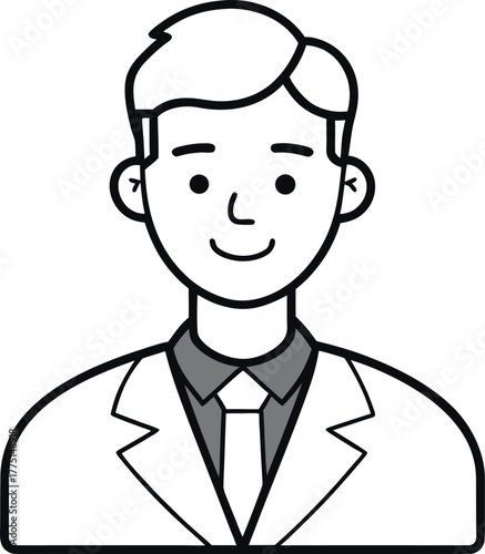 Stylized man in suit and tie illustration male person