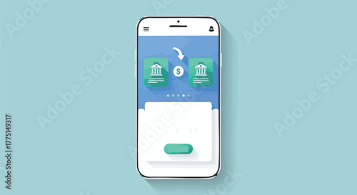 Online Banking App Vector with Mobile Payment Interface