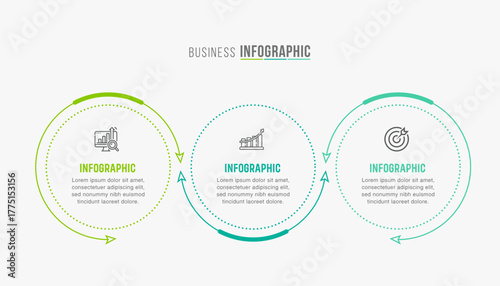 Vector infographic label design with circle infographics template design and 3-4-5 options or steps. Can be used for process diagram, presentations, workflow layout, banner, flow chart, info graph.
