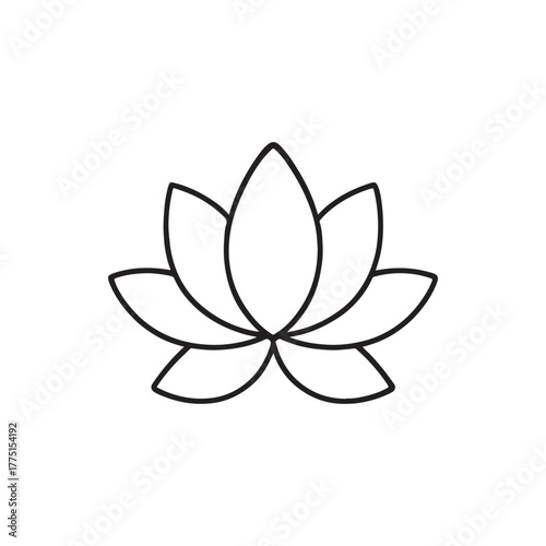 Simple lotus flower line art illustration