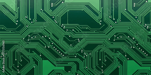 Green circuit board pattern detailed technology background ideal for electronics and engineering projects
