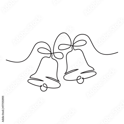 Simple one-line Christmas icons toys decoration