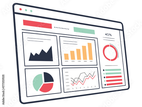 Business report analysis with charts and graphs