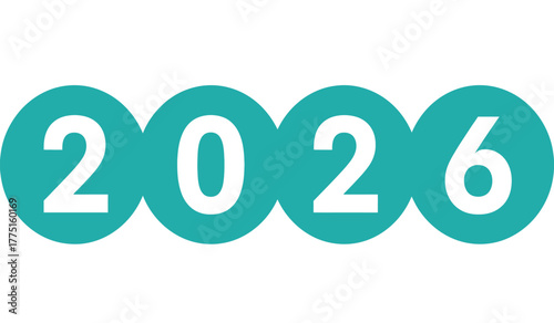 Number 2026 in white text inside teal circles on a white background, symbolizing the upcoming new year and future planning