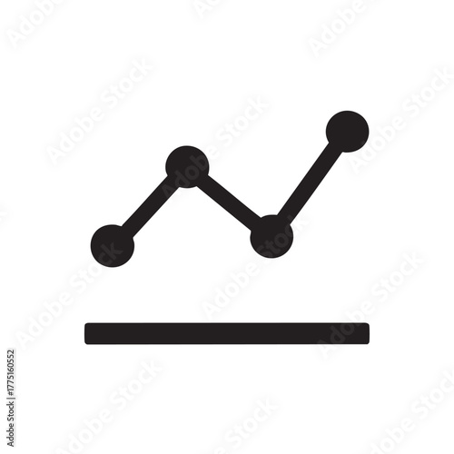 Simple black and white line graph with data points and horizontal axis