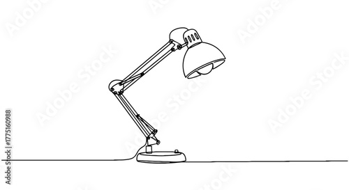 Yellow Desk Lamp Illuminating Workspace: Modern Study Lamp for Reading and Work, Adjustable Task Light for Home Office, Educational or Business Projects, Creative Lighting for Architects and Engineers