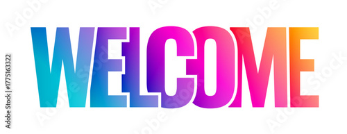 colorful welcome lettering modern banner for invitation