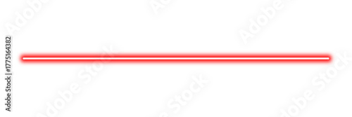 Neon glowing realistic red straight line. Red line with bright neon effect. Shining neon glow line. Vector illustration.