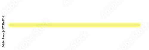 Neon glowing realistic yellow straight line. Yellow line with bright neon effect. Shining neon glow line. Vector illustration.