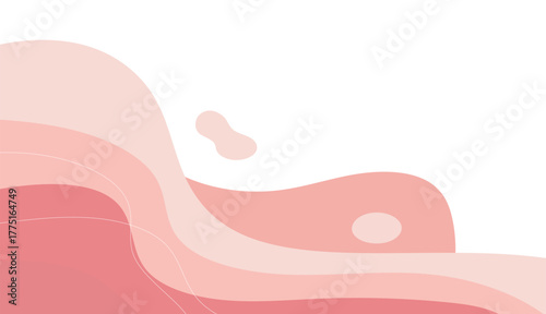 Abstract pink background features fluid, wavy layers and delicate white lines that create a soft, minimalist design, ideal for adding a touch of elegance to any project