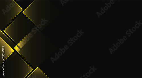 This captivating image features a dark background adorned with luminous yellow-outlined squares and diamond shapes arranged in an eye-catching geometric pattern.