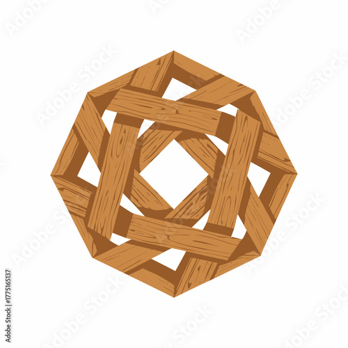 Geometric wooden lattice abstract design, parquet pattern construction
