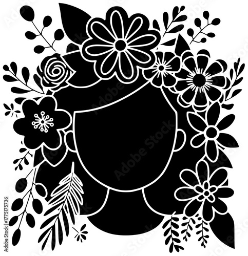 woman illustration empathy silhouette support logo person icon flower outline female family flowers sad love help loss respect grief shape psychology vector graphic background