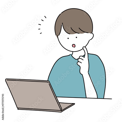 パソコンを操作する男性のイラスト