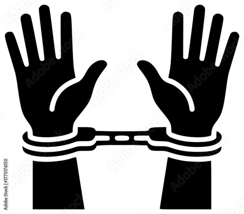 freedom illustration sign silhouette chain logo concept icon rights outline handcuffs symbol crime slavery human day man prison hand shape women vector graphic background