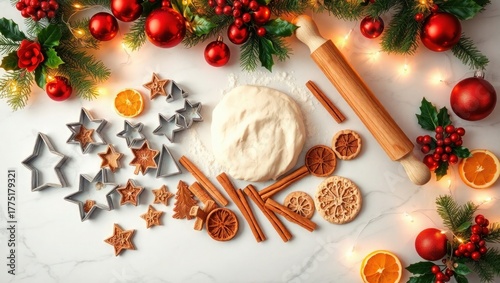 Bake festive holiday cookies with dough and cutters