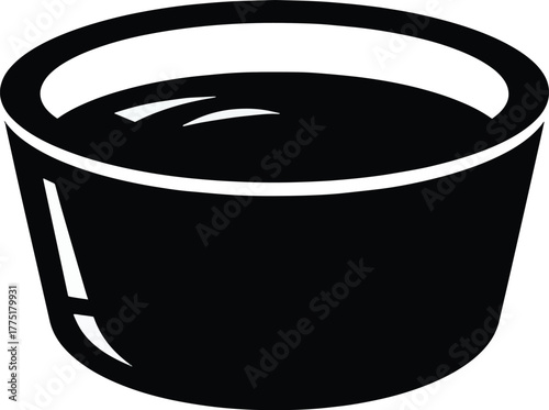  Sauce dip cup outline silhouette, Sauce Dip Cup Outline Silhouette Icon: Minimalist Condiment Container