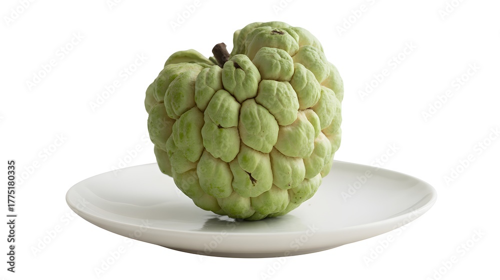 Obraz premium Sugar apple on a white plate 