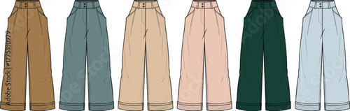 Collection of stylish and comfortable wide-leg trousers in a variety of trendy colors, perfect for versatile fashion and everyday wear, suitable for diverse personal styles