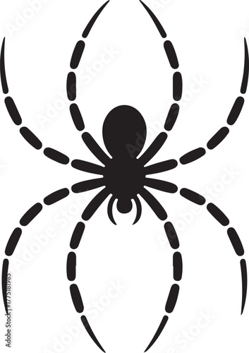 Black spider vector icon representing arachnids and creepy crawlies suitable for Halloween designs