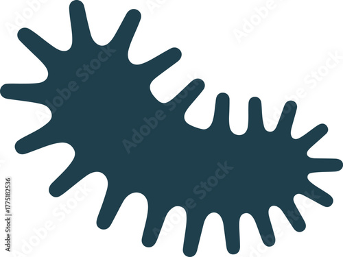 Microbe vector illustration depicting a dark teal bacterium or virus microorganism isolated